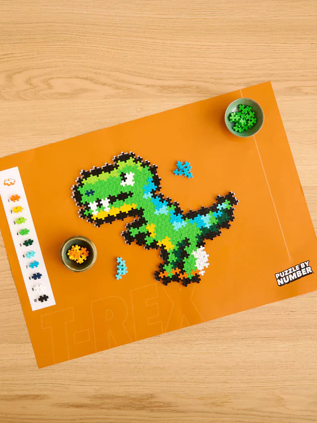 PLUS PLUS puzzle by number t-rex