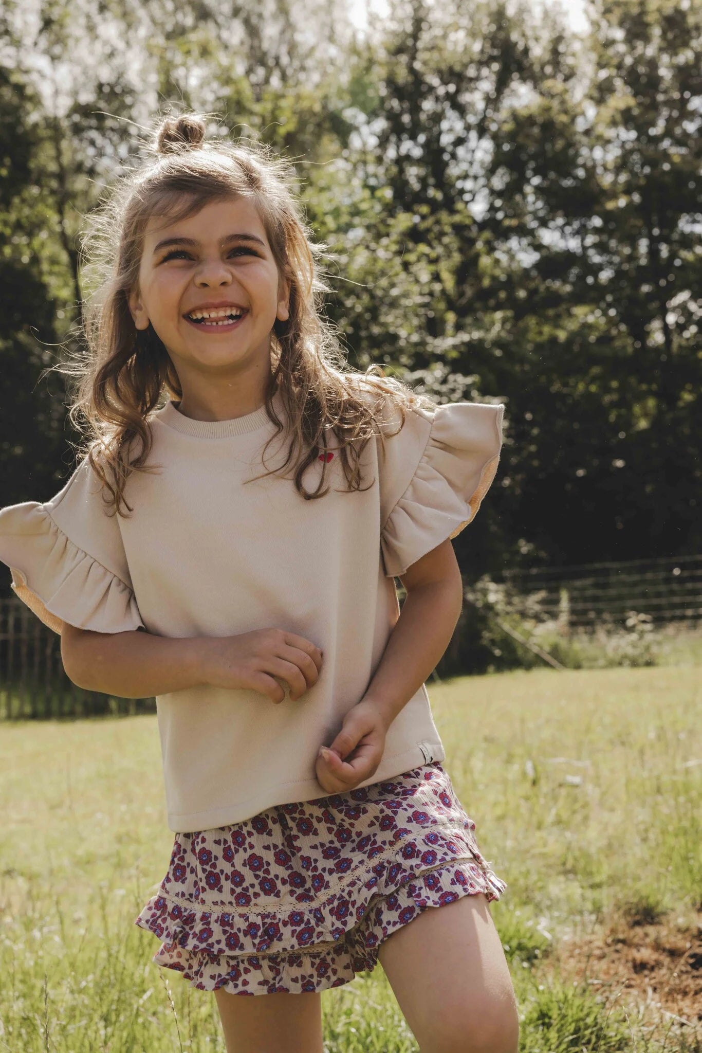 Looxs mouwloze heavy t-shirt Zand