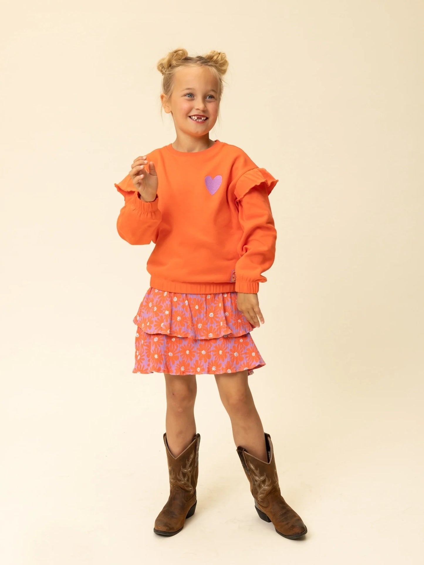 LOOXS Jersey rokje koraal