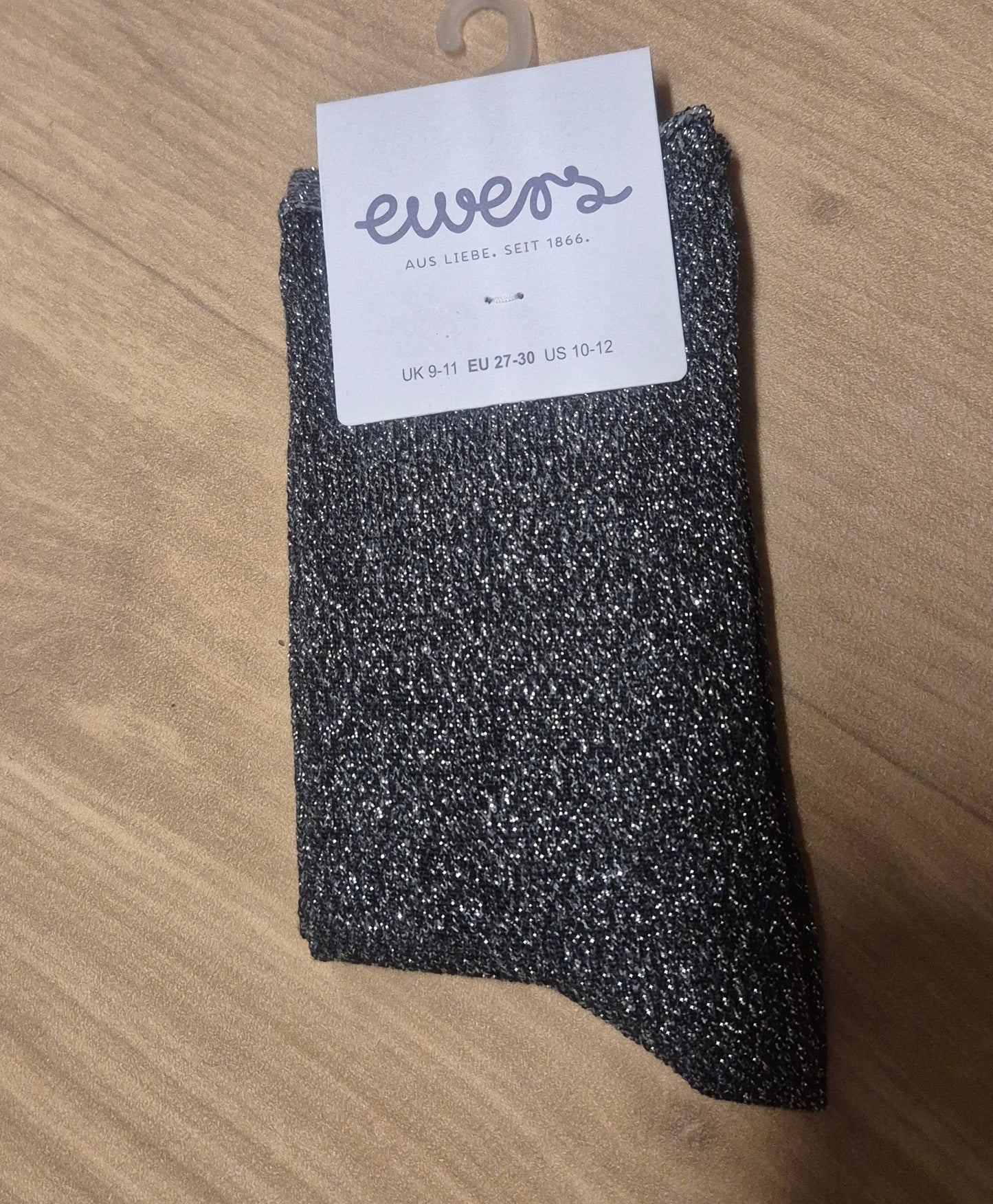 Ewers sok glitter zwart