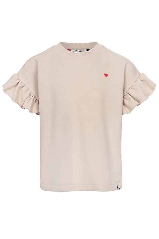 Looxs mouwloze heavy t-shirt Zand