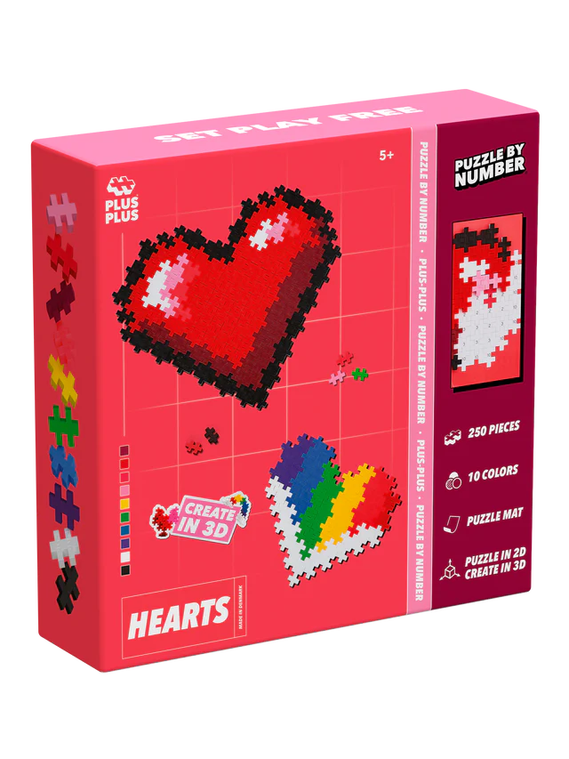 PLUS PLUS puzzle by number heart