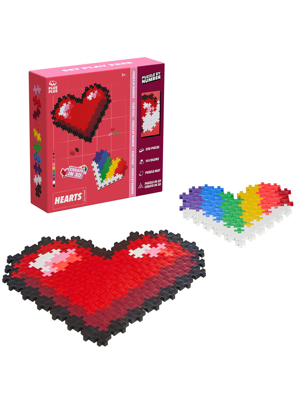 PLUS PLUS puzzle by number heart