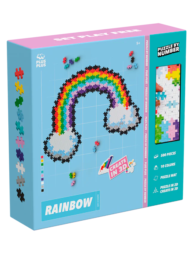 PLUS PLUS puzzle by number rainbow
