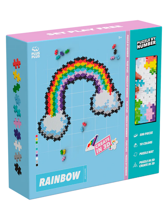 PLUS PLUS puzzle by number rainbow