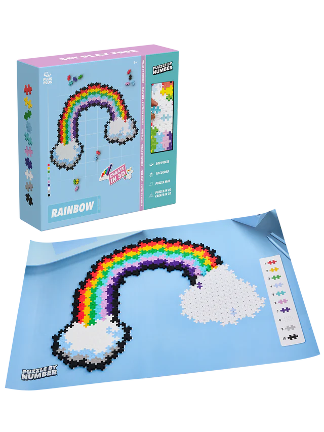 PLUS PLUS puzzle by number rainbow