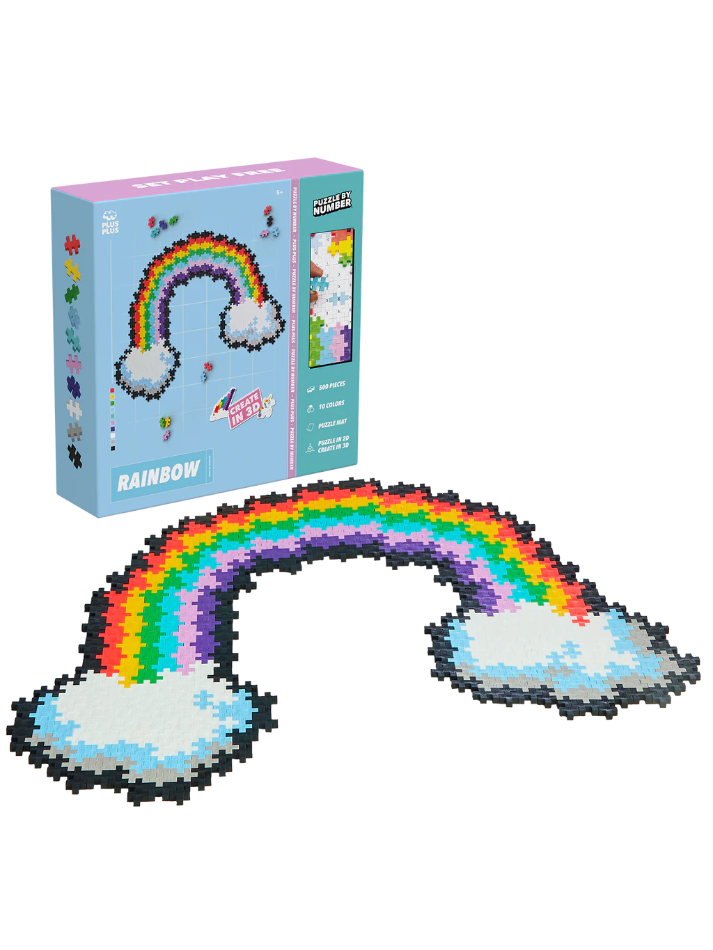 PLUS PLUS puzzle by number rainbow