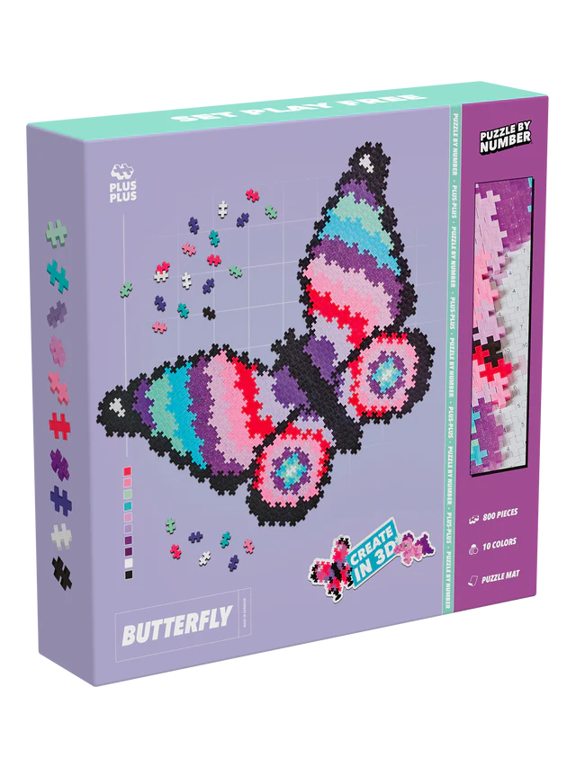 PLUS PLUS puzzle by number vlinder