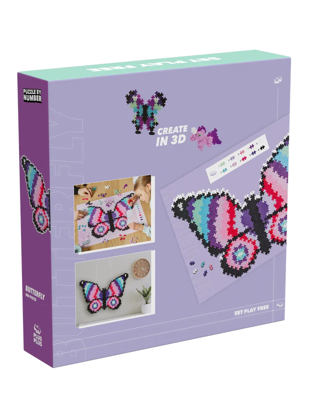 PLUS PLUS puzzle by number vlinder