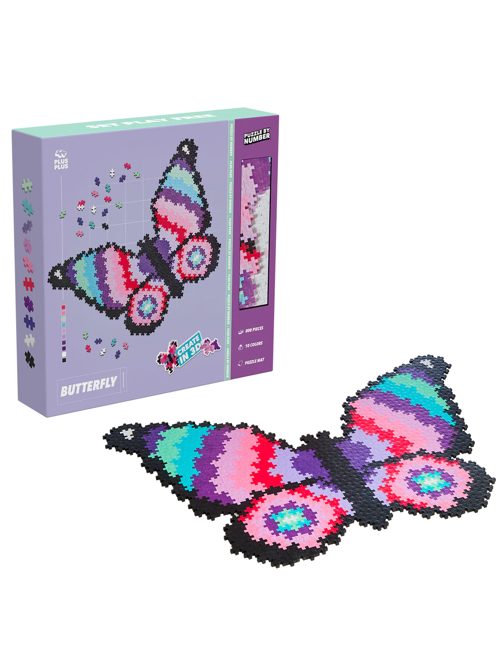 PLUS PLUS puzzle by number vlinder