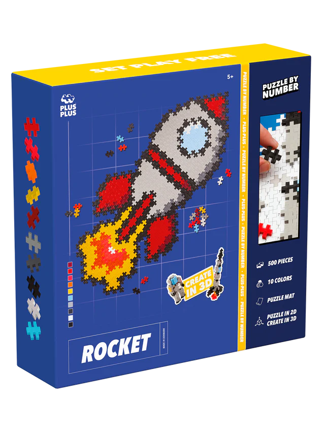 PLUS PLUS puzzle by number raket