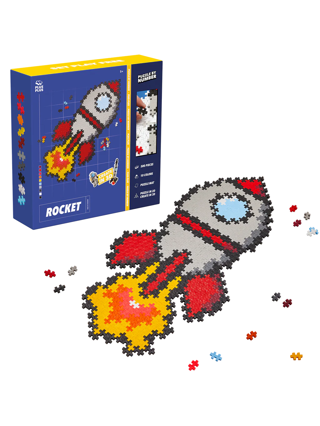 PLUS PLUS puzzle by number raket