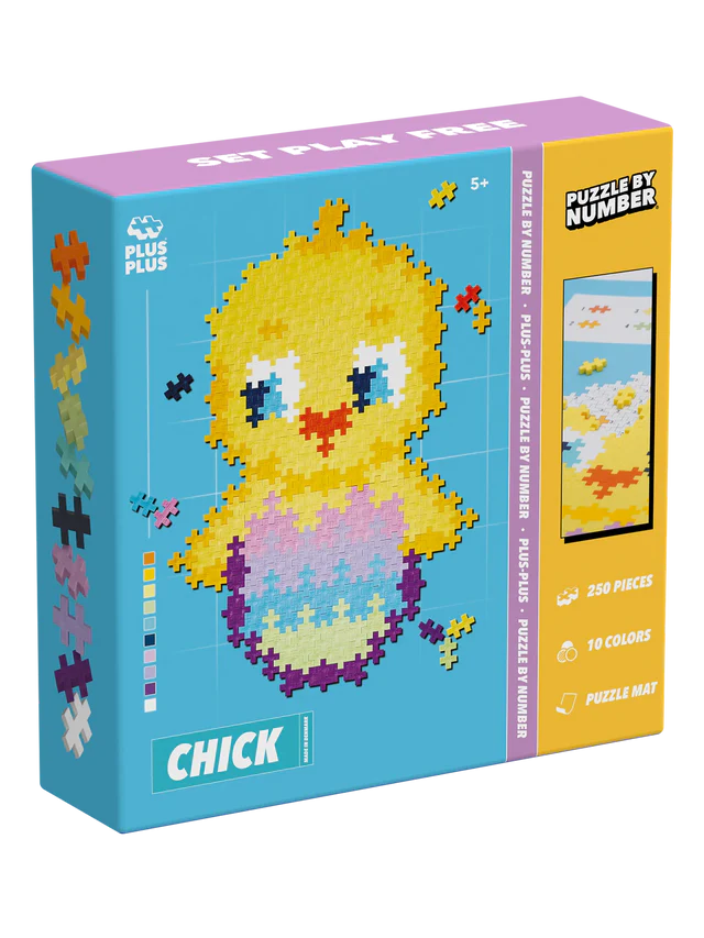 PLUS PLUS puzzle by number chick