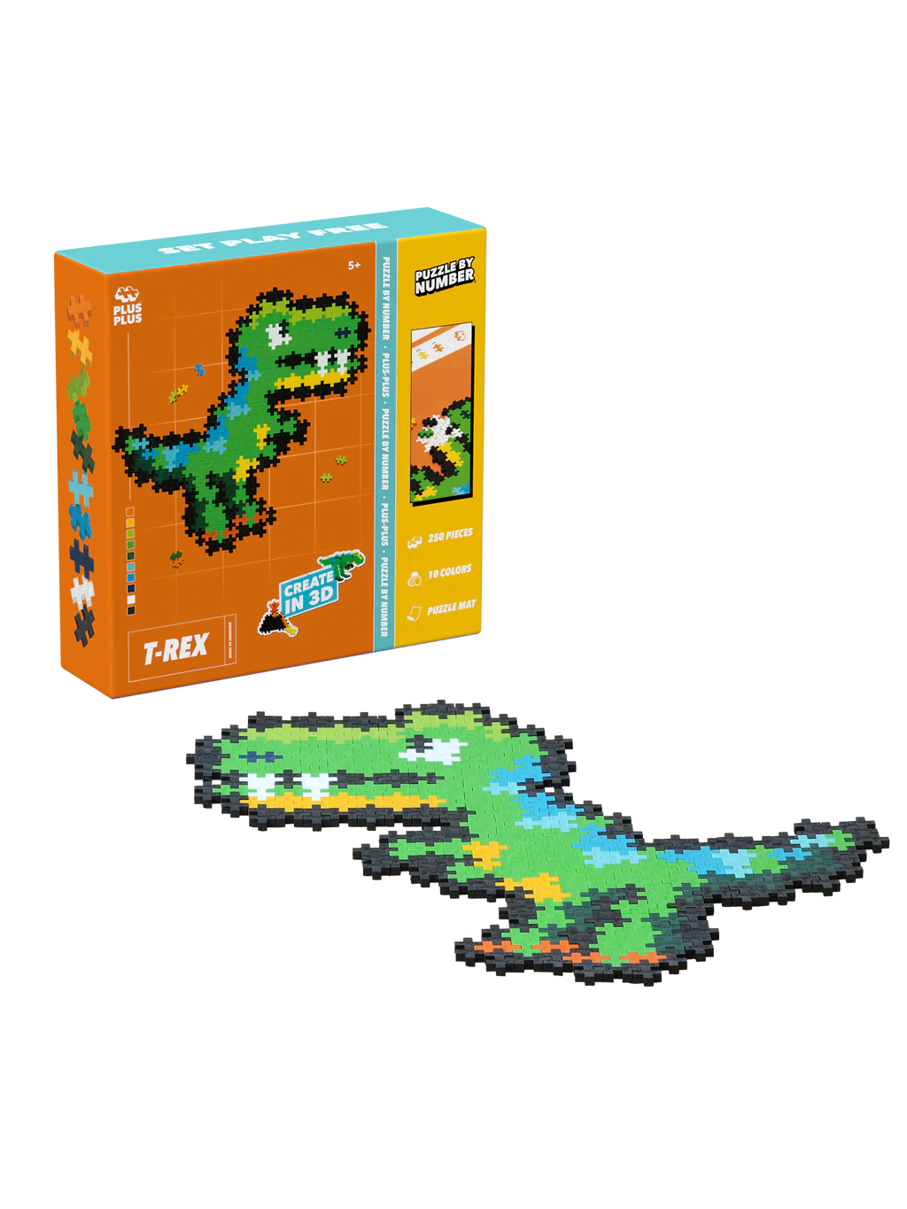 PLUS PLUS puzzle by number t-rex