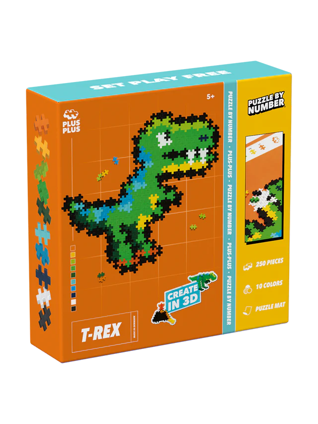 PLUS PLUS puzzle by number t-rex