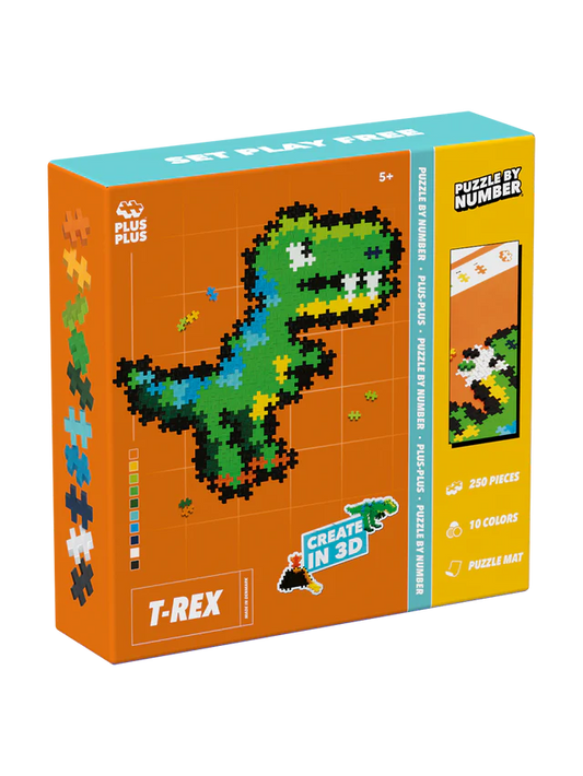 PLUS PLUS puzzle by number t-rex