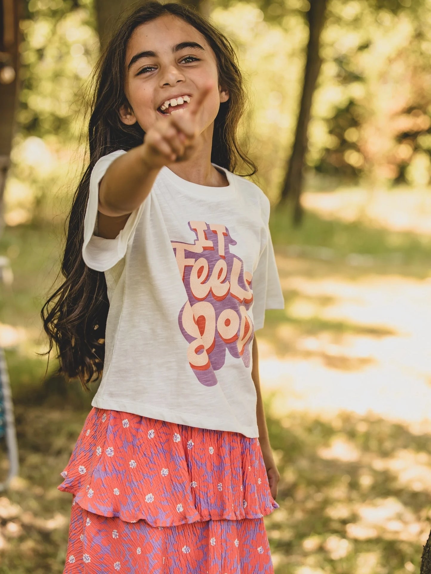 LOOXS Jersey rokje koraal