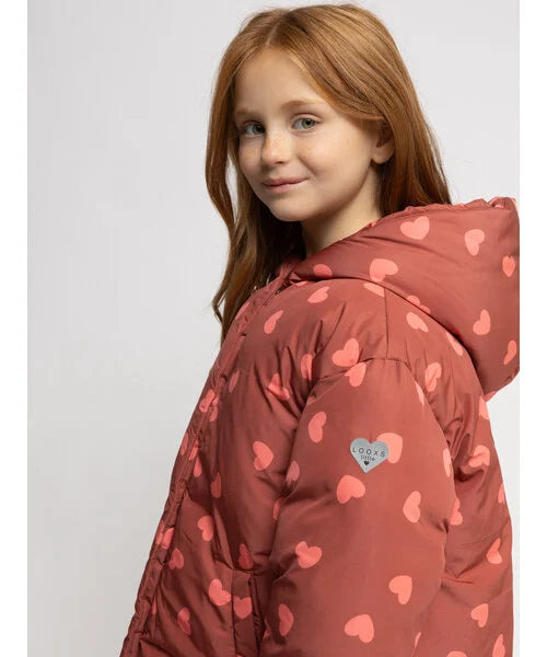 Looxs winterjas met hartjes
